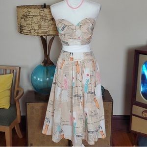 OOAK Skirt & Bustier Top Pinup